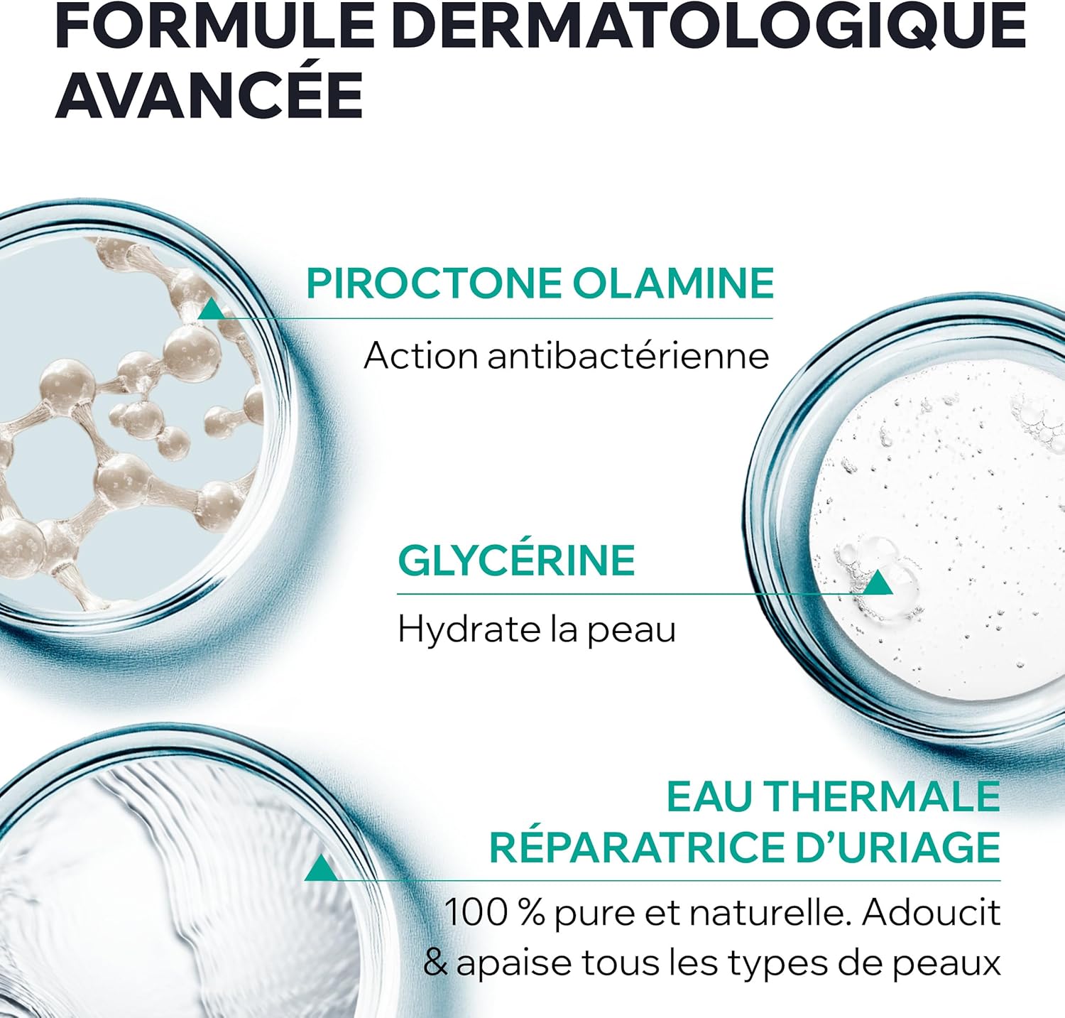 Uriage Hyseac Gel Nettoyant Anti-Imperfections Visage et Dos - Nettoie en Douceur & Purifie - Élimine l'Excès de Sébum - Pour Peaux Grasses à Tendance Acnéique - Sans Savon - pH Physiologique - 500 ml - Image 3