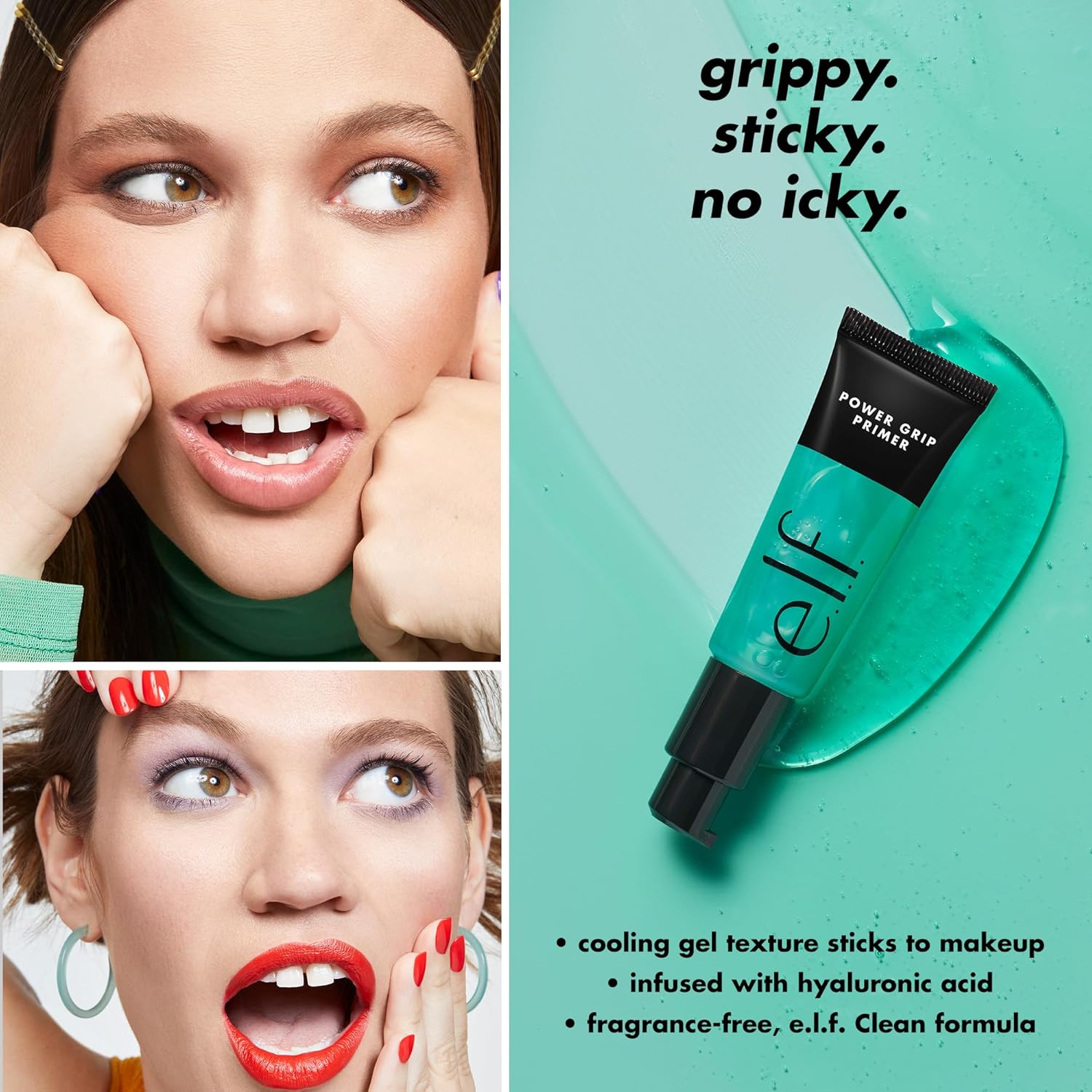 e.l.f. Power Grip Primer pour le visage à base de gel et hydratant pour lisser la peau et le maquillage, hydrate et apprêt, 0.811 Fl Oz (24 ml) - Image 3