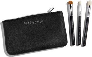 81I7YKjVyBL._AC_SL1500_.jpg Sigma Beauty Glam 'N Glow Lot de 3 mini pinceaux pour yeux, ombrer, doubler et estomper, trousse noire élégante (4 pièces)