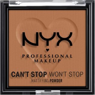 NYX Professional Makeup Poudre Matifiante Can't Stop Won't Stop Mattfying Powder, Fini Mat, Mocha | Contrôle sébum et brillance, Fini ultra-mat longue durée, Sans transfert ni oxydation, Formule légère modulable