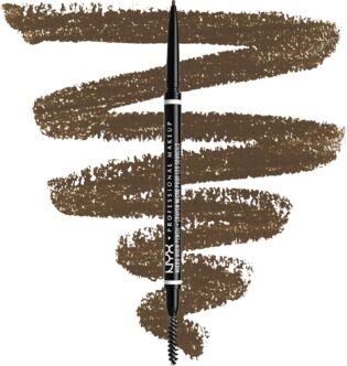 NYX Professional Makeup Crayon à Sourcils Micro Brow Pencil, Crayon Ultra-Fin Double-Embout avec Mine Rétractable et Goupillon, Teinte : Ash Brown (05)