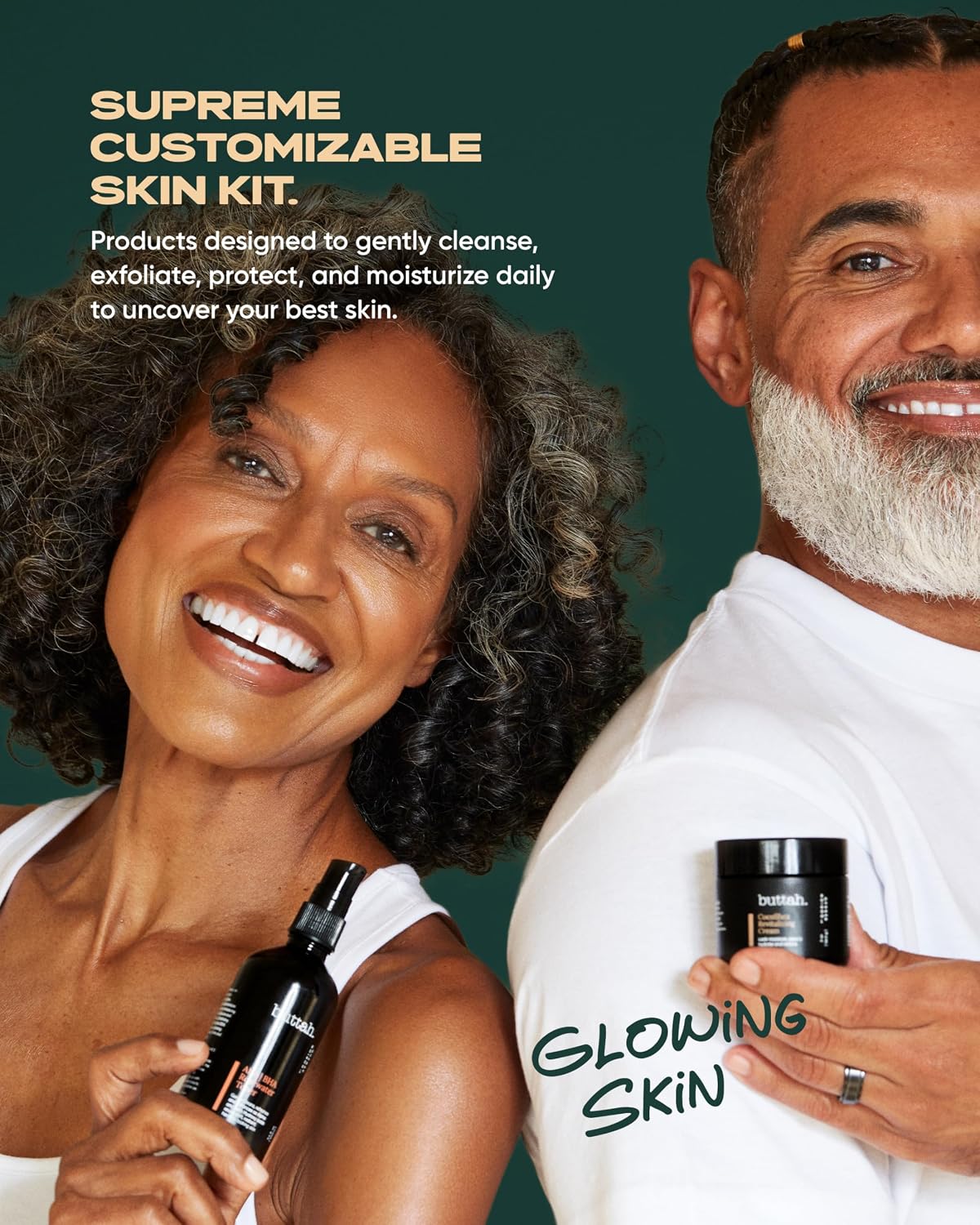 Buttah Skin Supreme Kit for Melanin Rich Skin | CocoShea Revitalizing Cream 2 oz | Vitamin C Serum 1 oz | Cleanser 3.4 oz | Rosewater Toner 3.4 oz | Black Owned Skincare - Image 2