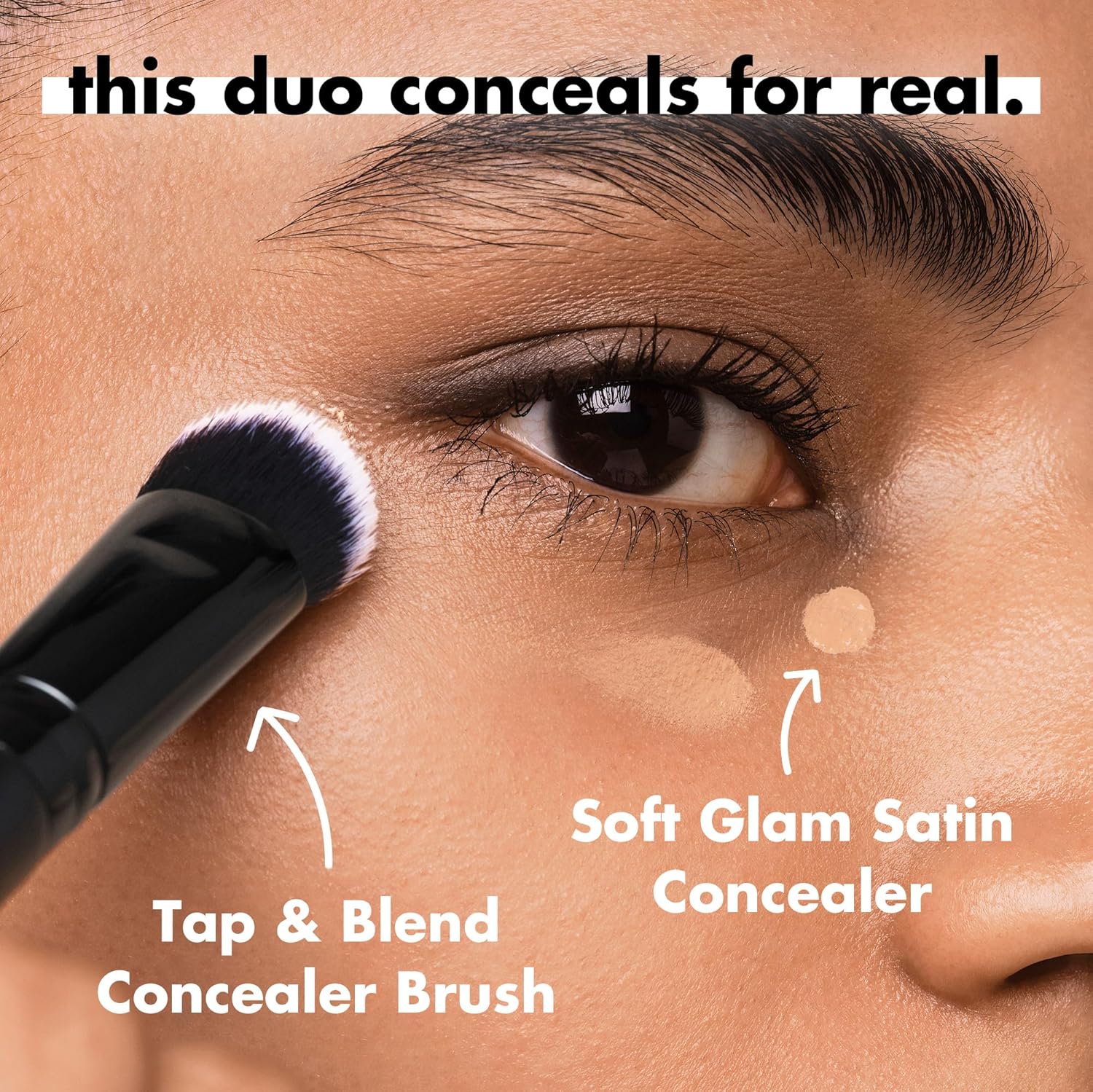 e.l.f. Tap & Blend Pinceau anti-cernes, couvre les imperfections et les taches sombres pour une finition aérographe avec une pointe de précision, synthétique, végétalien et sans cruauté envers les - Image 4