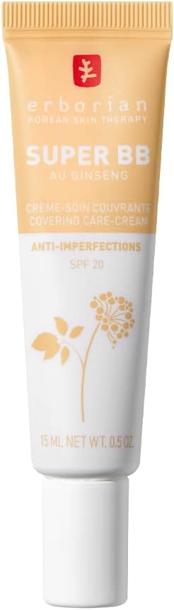 41HN3vKUBLL._AC_SL1000_.jpg Erborian - Super BB Crème au Ginseng - Soin du Visage Teinté Haute Couvrance Anti-Imperfections - Correcteur et Perfecteur de Teint - Protection Solaire SPF 20 - Cosmétique Coréen