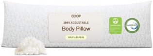 41LQREkEeBL._AC_SL1000_.jpg Coop Home Goods 20 X 54 Pouces Déchiquetés Oreiller De Corps De Mousse De Mémoire avec Rayonne De Viscose De Bambou Dérivé Et La Couverture De Mélange De Polyester