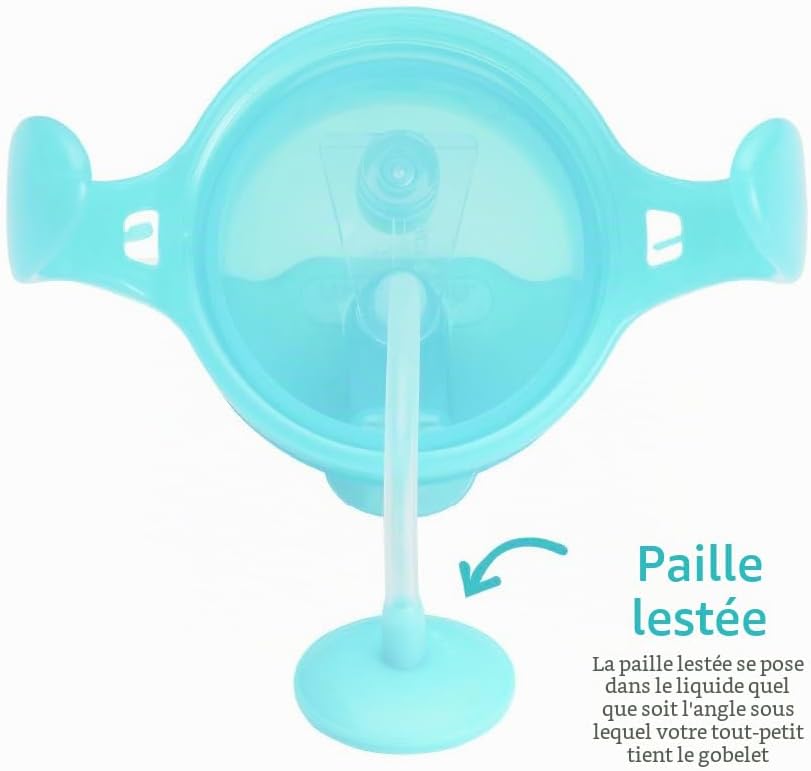 Munchkin Ensemble Tasses à Paille Click Lock Tip & Sip | Tasses Sippy Bébé & Tout-Petit | Sans BPA | Étanche | Paille Lestée | Biberons 7 oz / 207 ml | Pack de 2 | Bleu/Orange - Image 3