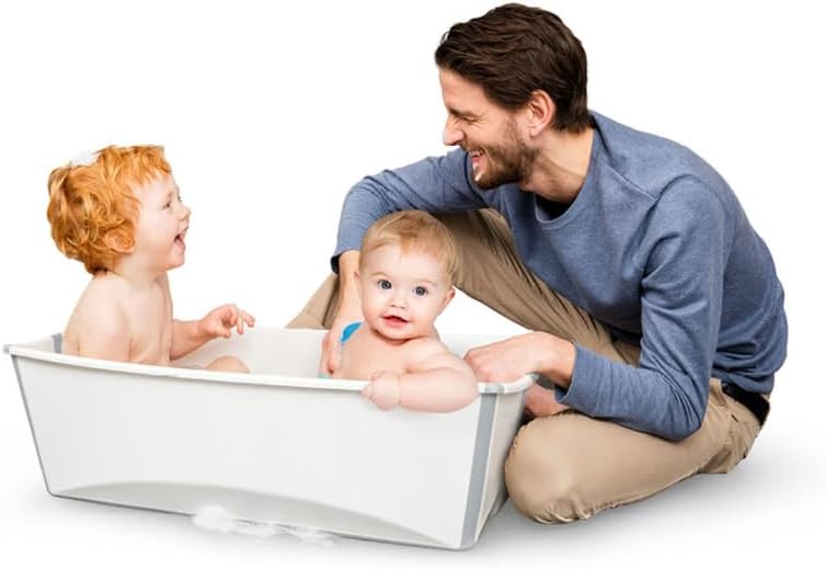 Stokke Flexi Bath X-Large, Blanc - Spacieuse Baignoire bébé pliable - Légère & facile à ranger - Pratique à utiliser à la maison ou en voyage - Idéale pour les enfants de 0 à 6 ans - Image 5