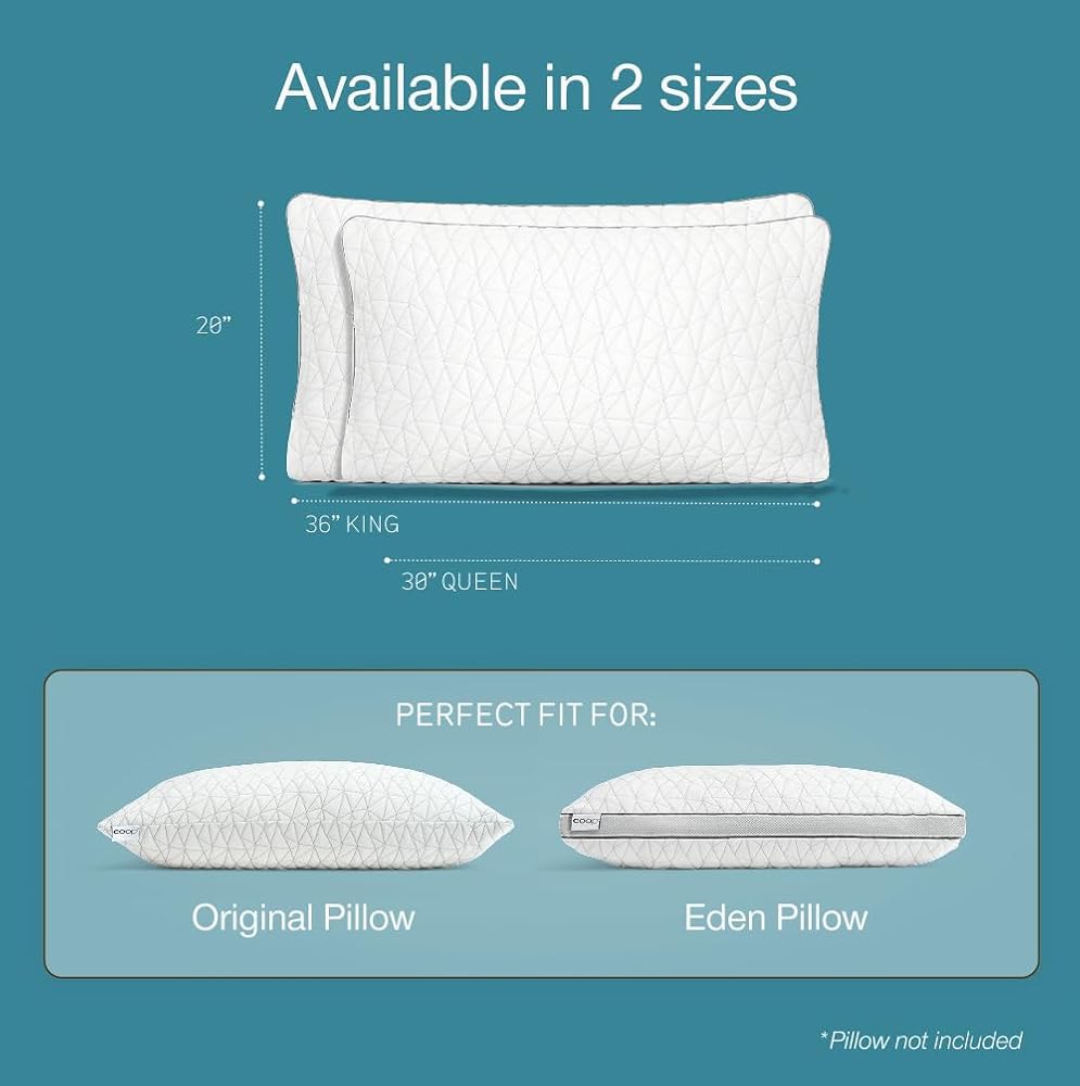 Coop Home Goods - Taie d'oreiller rafraîchissante pour Les dormeurs Chauds – Technologie Lulltra Cool – Viscose Rayonne et Jacquard dérivée de Bambou – Taie d'oreiller Lisse et Respirante des Deux - Image 2