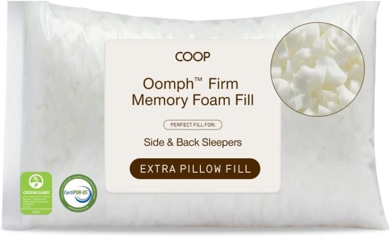 Coop Home Goods Oreiller réglable en Mousse à mémoire de Forme déchiquetée – Recharge – Mousse 0,9 kg