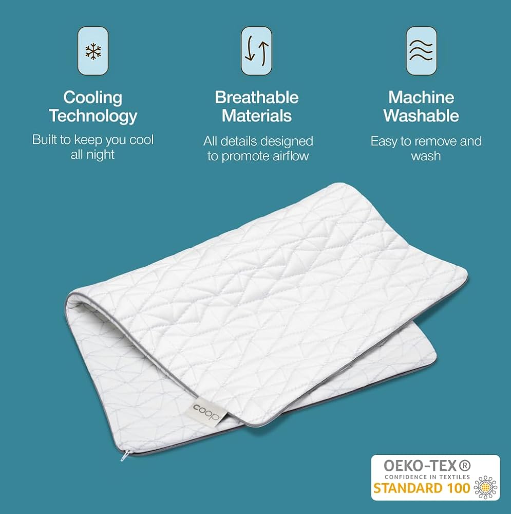 Coop Home Goods - Taie d'oreiller rafraîchissante pour Les dormeurs Chauds – Technologie Lulltra Cool – Viscose Rayonne et Jacquard dérivée de Bambou – Taie d'oreiller Lisse et Respirante des Deux - Image 3