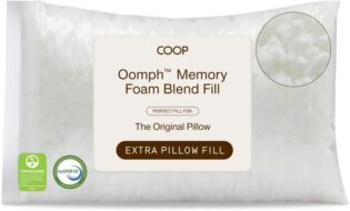51kYb50onDL._AC_SL1000_.jpg Coop Home Goods - Mousse à mémoire de forme à coupe croisée – Remplissage d'oreiller de densité moyenne de 0,9 kg – Recharge pour personnaliser votre oreiller réglable de qualité supérieure – Certifié