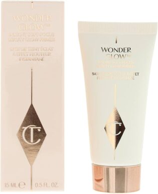 Charlotte Tilbury Wonderglow Apprêt pour le visage – Apprêt doux et illuminant pour hydrater et estomper l'apparence des imperfections, ridules et rides – Infusé avec de l'acide hyaluronique et de