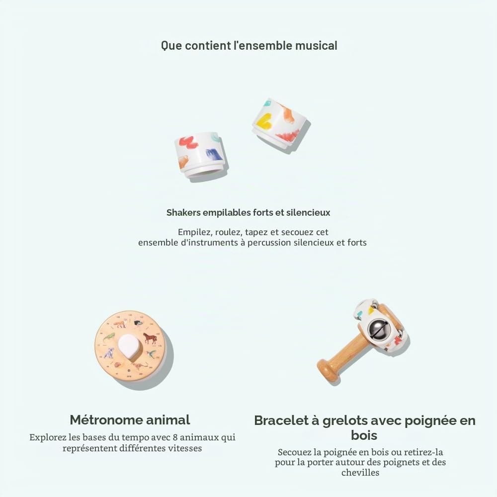 Lovevery | Le Kit Musical | 6 Instruments de Musique et Un Livre de Rythmes et Chansons, Jouet éducatif inspiré Montessori pour Enfants de 18 Mois à 4 Ans - Image 5