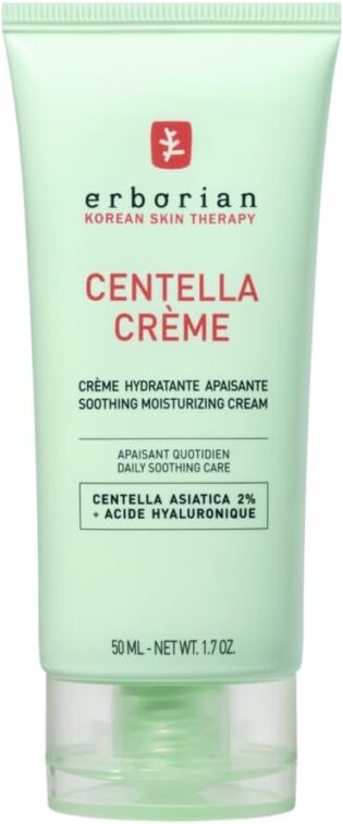 51zs4P4vzoL._AC_SL1000_.jpg Erborian - Crème Centella - Crème hydratante apaisante - Crème visage à la Centella Asiatica et à l'acide hyaluronique - Soin confort des rougeurs - Texture légère - Tous types de peau -