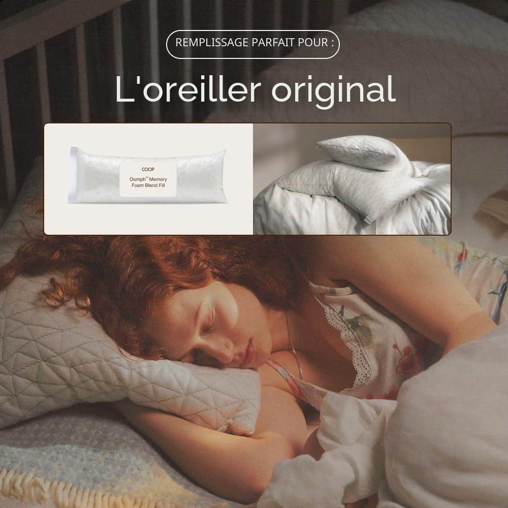 Coop Home Goods - Mousse à mémoire de forme à coupe croisée – Remplissage d'oreiller de densité moyenne de 0,9 kg – Recharge pour personnaliser votre oreiller réglable de qualité supérieure – Certifié - Image 4