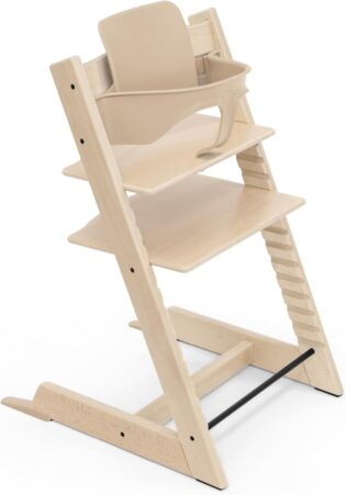 61IW5EgdtL._AC_SL1000_.jpg Chaise haute Stokke Tripp Trapp, Natural - Comprend la chaise + le Baby Set 2 pour les enfants de 6 à 36 mois - Ajustable, ergonomique et facile à nettoyer