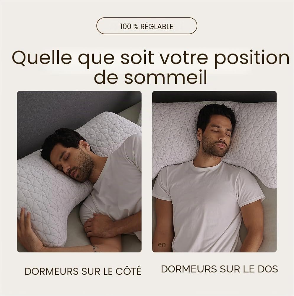 Coop Home Goods CertiPUR-US/GREENGUARD Oreiller réglable en forme de croissant de mousse pour grand lit – Ferme moyenne pour les personnes dormant sur le dos et sur le côté, CertiPUR-US/GREENGUARD - Image 4