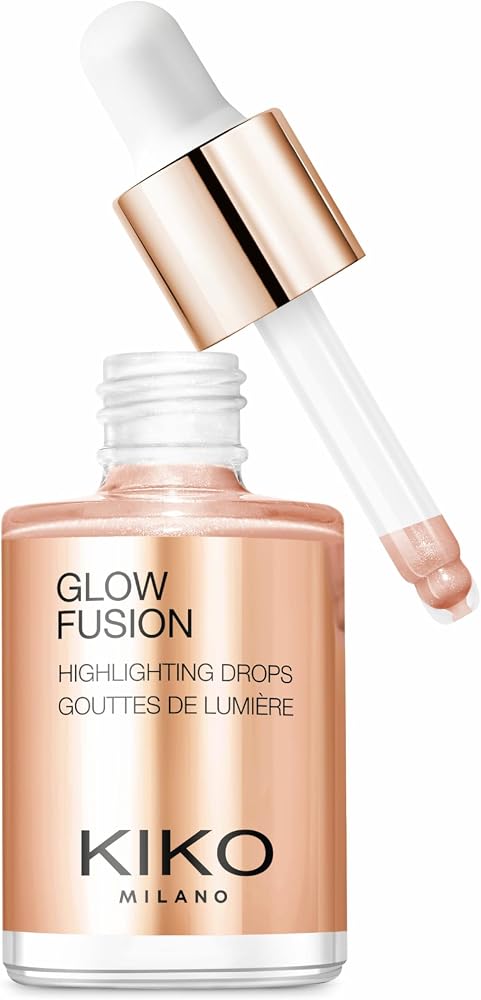 KIKO Milano Glow Fusion Highlighting Drops - Teinte 02 Sweet Dreams | Enlumineur Liquide | Fini Métallisé | Perles Réfléchissantes | Modulable