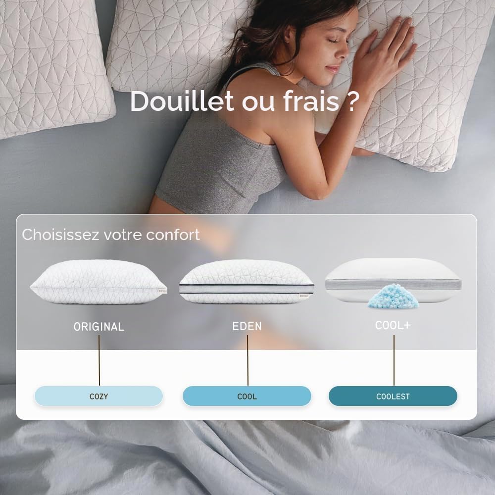 Coop Home Goods CertiPUR-US/GREENGUARD Oreiller réglable Original avec découpes pour Soutien du Cou et de la tête, en Mousse à mémoire de Forme, fermeté Moyenne pour Les Personnes Dormant sur Le côté - Image 6