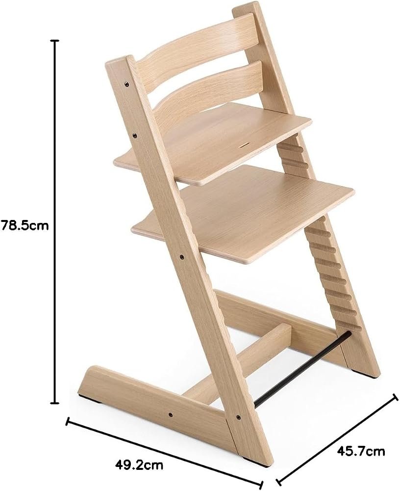 Chaise Tripp Trapp Stokke, Chêne Naturel- Chaise évolutive et réglable, adaptable de la naissance à l’âge adulte - Pratique, confortable et ergonomique - Design classique - Image 2