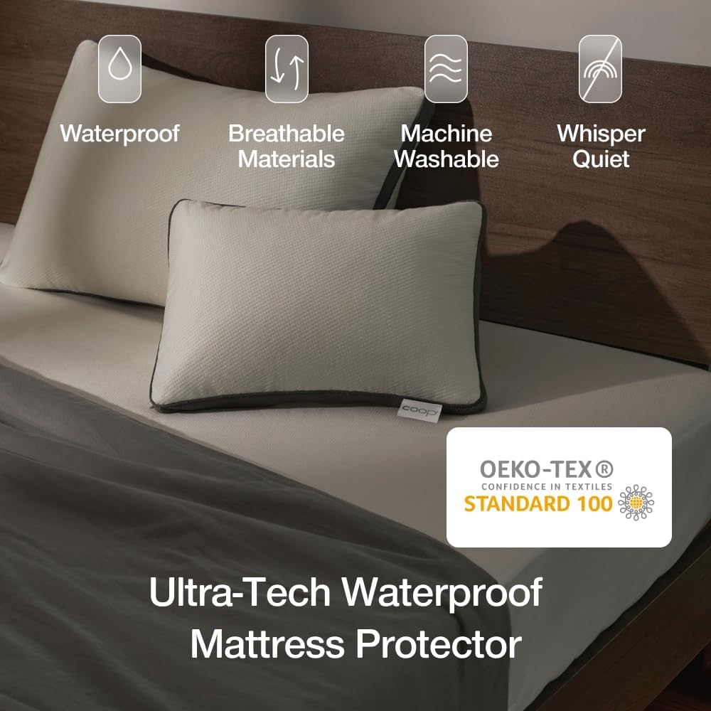 Coop Home Goods Housse de Protection Ultra Luxueuse en Viscose dérivée de Bambou pour Matelas – Surmatelas rafraîchissant, imperméable et hypoallergénique pour très Grand lit, Blanc - Image 3