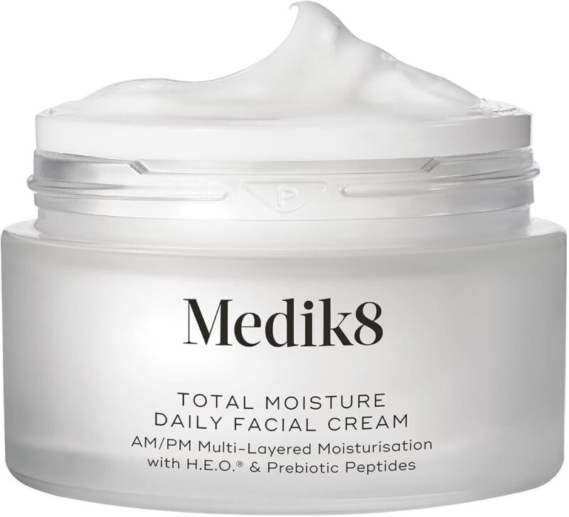Medik8 Total Moisture Daily Facial Cream – Hydratant à l'Acide Hyaluronique,Crème de Jour et de Nuit pour le Visage, Hydratation Instantanée, Profonde et Durable Cliniquement Prouvée – 50 ml