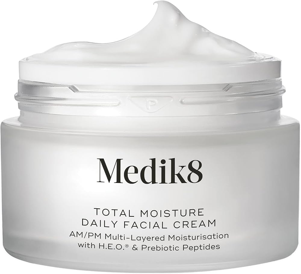 Medik8 Total Moisture Daily Facial Cream – Hydratant à l'Acide Hyaluronique,Crème de Jour et de Nuit pour le Visage, Hydratation Instantanée, Profonde et Durable Cliniquement Prouvée – 50 ml