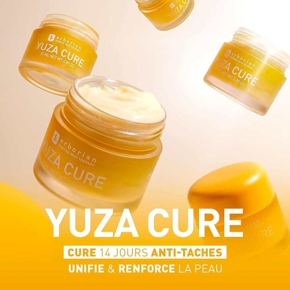 Erborian Yuza Cure, Gel Crème Anti-Taches, 25 ml | Cosmétique coréen, extrait de yuzu, atténue les marques pigmentaires, renforce la peau, teint homogène - Image 2