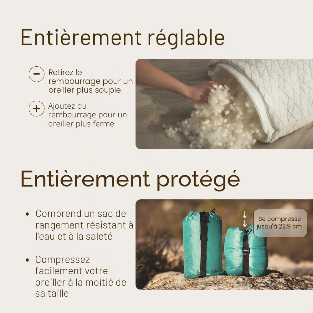 Coop Home Goods Prime Déchiquetés Camping De Mousse De Mémoire Couverture De Rayonne Viscose - Compressibles - Accueil Produits Comprend Le Stuff Sac Idéal pour La Randonnée Et Voyage 19 "X 14" - Image 2