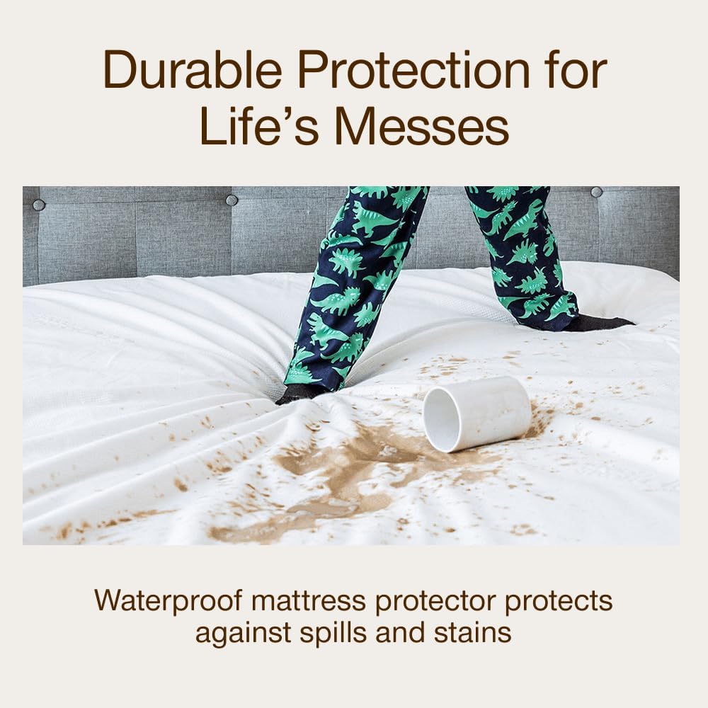 Coop Home Goods Housse de Protection Ultra Luxueuse en Viscose dérivée de Bambou pour Matelas – Surmatelas rafraîchissant, imperméable et hypoallergénique pour très Grand lit, Blanc - Image 5