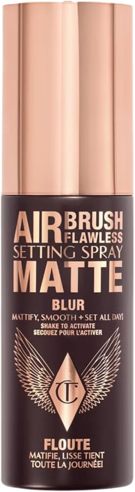 Charlotte Tilbury Aérographe Flawless Setting Spray mat, effet blur, spray de fixation matifiant, taille voyage