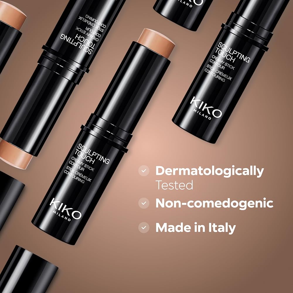 KIKO Milano Sculpting Touch Creamy Stick Contour - Teinte 200 Hazelnut | Fini Mat | Crémeux | Noix Africaine et Extrait de Pistache | Estompable - Image 6