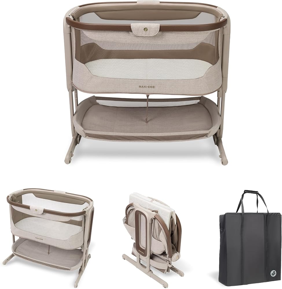 Maxi Cosi Iora Select Berceau Cododo, 0–6 mois (9 kg), Lit Cododo avec Fonction Balancelle, Pliable en un Geste, Matelas CloudCore 3 cm, 5 Hauteurs, 4 Roulettes Fluides, Easy Slide, Elegance Truffle - Image 4