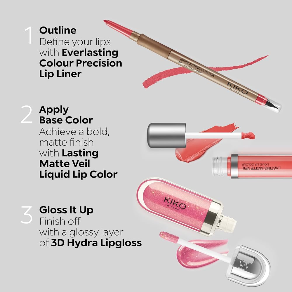 KIKO Milano 3D Hydra Lipgloss - Teinte 17 Pearly Mauve | Hydratant | Effet Volume 3D | Non Collant | Applicateur Floqué | Longue Tenue - Image 9