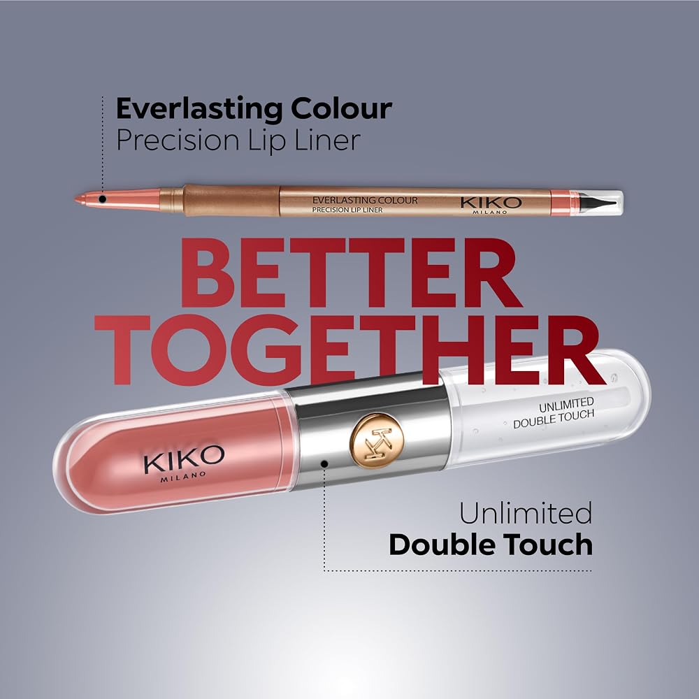 KIKO Milano Unlimited Double Touch 131 | Rouge À Lèvres Liquide En 2 Étapes, Fini Lumineux. Tenue Jusqu’À 12 Heures. Base Colorée Sans Transfert | Rouge à lèvres liquide 2 étapes | Couleur + Brillance | Durée 12 heures | Sans transfert | Lumineux - Image 10
