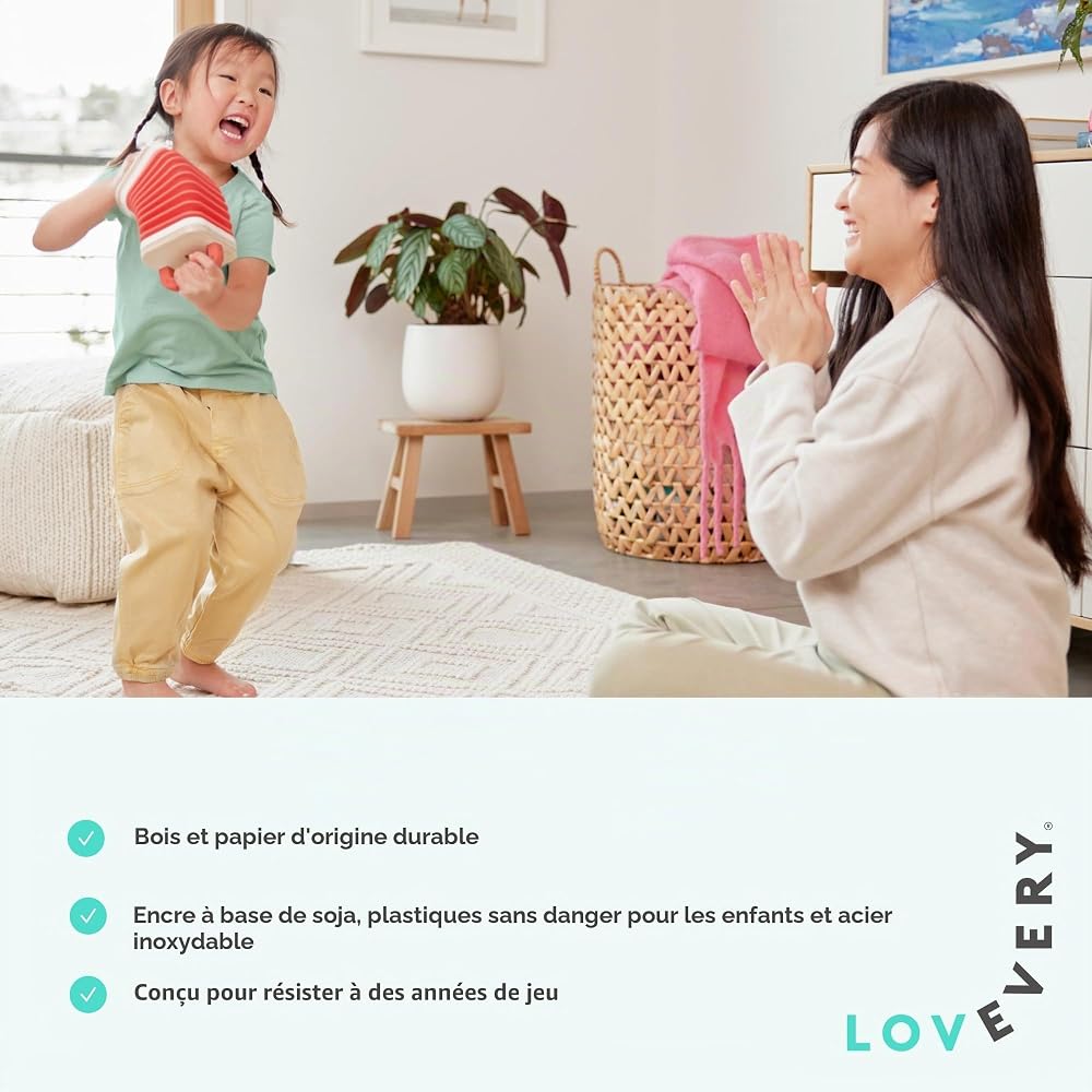 Lovevery | Le Kit Musical | 6 Instruments de Musique et Un Livre de Rythmes et Chansons, Jouet éducatif inspiré Montessori pour Enfants de 18 Mois à 4 Ans - Image 8