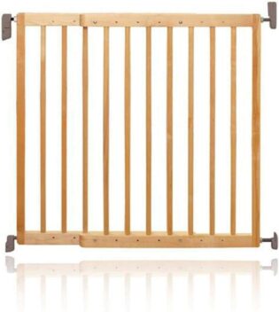 Munchkin Barrière de Sécurité en Bois Lindam Extensible Bébé & Tout-Petits | Barrière de Sécurité pour Escaliers & Portes | Sans Barre | 63.5-106cm Large | Bois