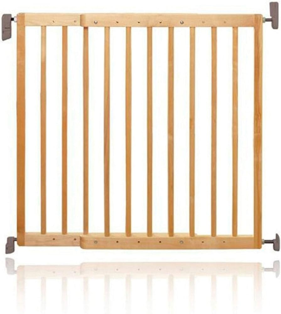 Munchkin Barrière de Sécurité en Bois Lindam Extensible Bébé & Tout-Petits | Barrière de Sécurité pour Escaliers & Portes | Sans Barre | 63.5-106cm Large | Bois
