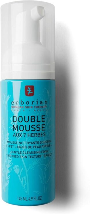 71b3ACV1BL._AC_SL1000_.jpg Erborian Double Mousse Visage aux 7 Herbes, Mousse Nettoyante, Effet "Grain de Peau Affiné", Soin du Visage Coréen, Transparent, 145 ml
