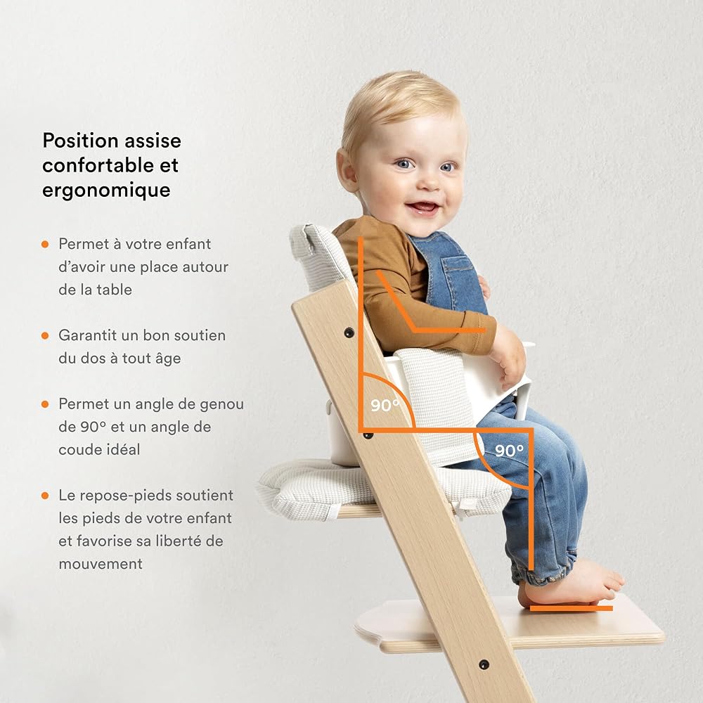 Stokke Chaise haute Tripp Trapp Baby Set, Naturel - Chaise évolutive et réglable, adaptable de la naissance à l’âge adulte - Pratique, confortable et ergonomique - Design classique 6.47 kg 1.0 Pack - Image 6