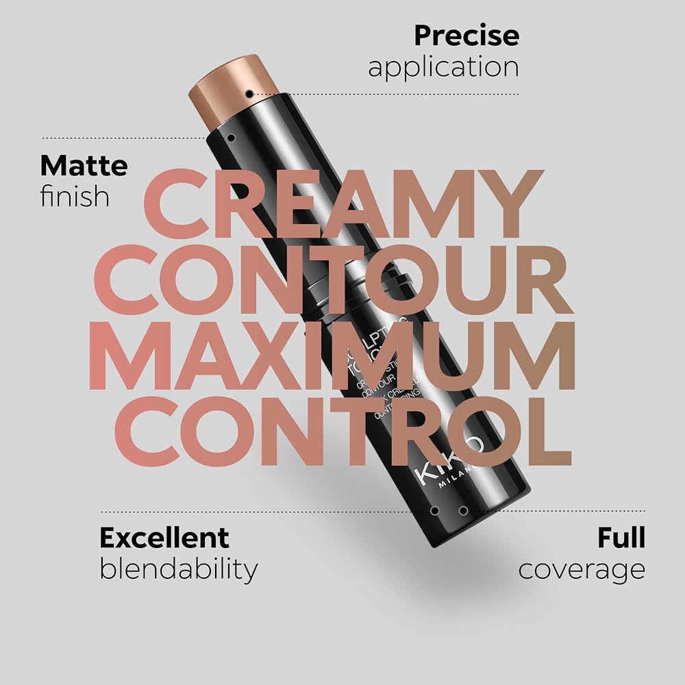 KIKO Milano Sculpting Touch Creamy Stick Contour - Teinte 200 Hazelnut | Fini Mat | Crémeux | Noix Africaine et Extrait de Pistache | Estompable - Image 5
