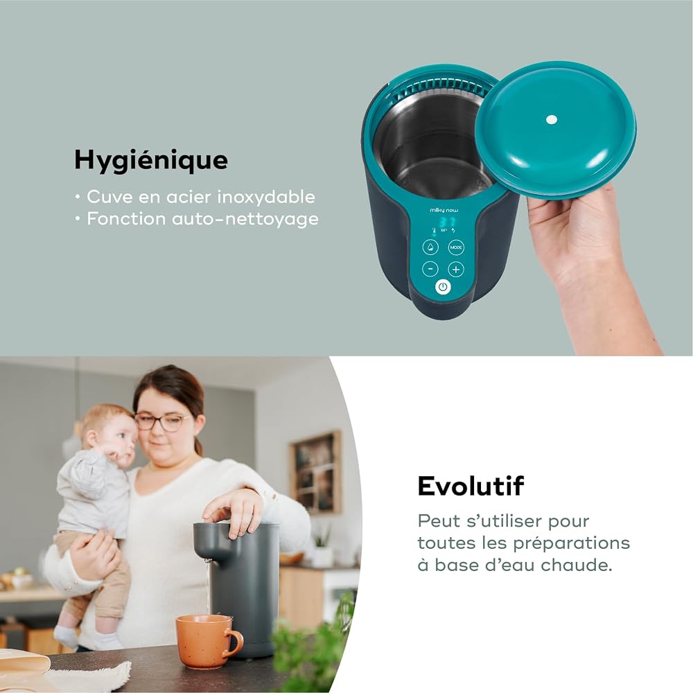 Babymoov Préparateur de biberons instantané Milky Now - Chauffe et maintient au chaud jusqu'à 6h - Jusqu'à 12 biberons, bleu - Image 6