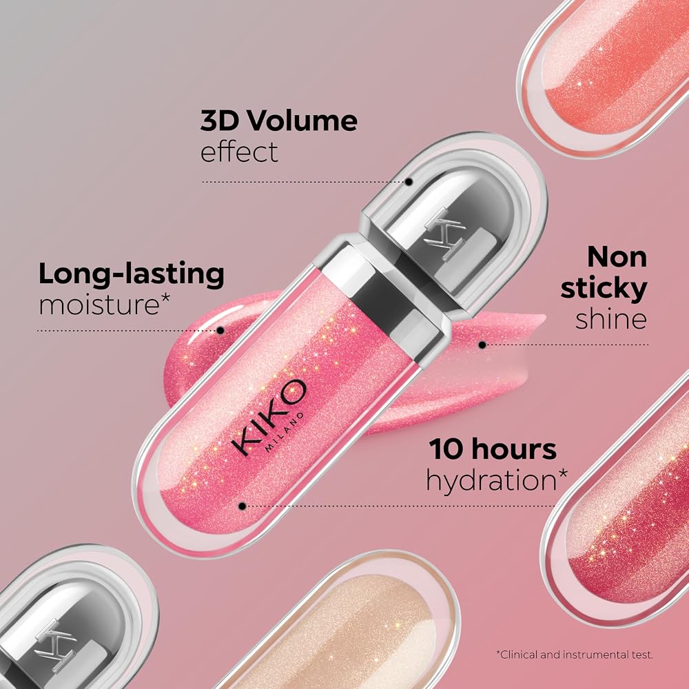 KIKO Milano 3D Hydra Lipgloss - Teinte 17 Pearly Mauve | Hydratant | Effet Volume 3D | Non Collant | Applicateur Floqué | Longue Tenue - Image 6