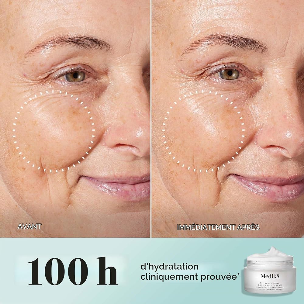 Medik8 Total Moisture Daily Facial Cream – Hydratant à l'Acide Hyaluronique,Crème de Jour et de Nuit pour le Visage, Hydratation Instantanée, Profonde et Durable Cliniquement Prouvée – 50 ml - Image 3