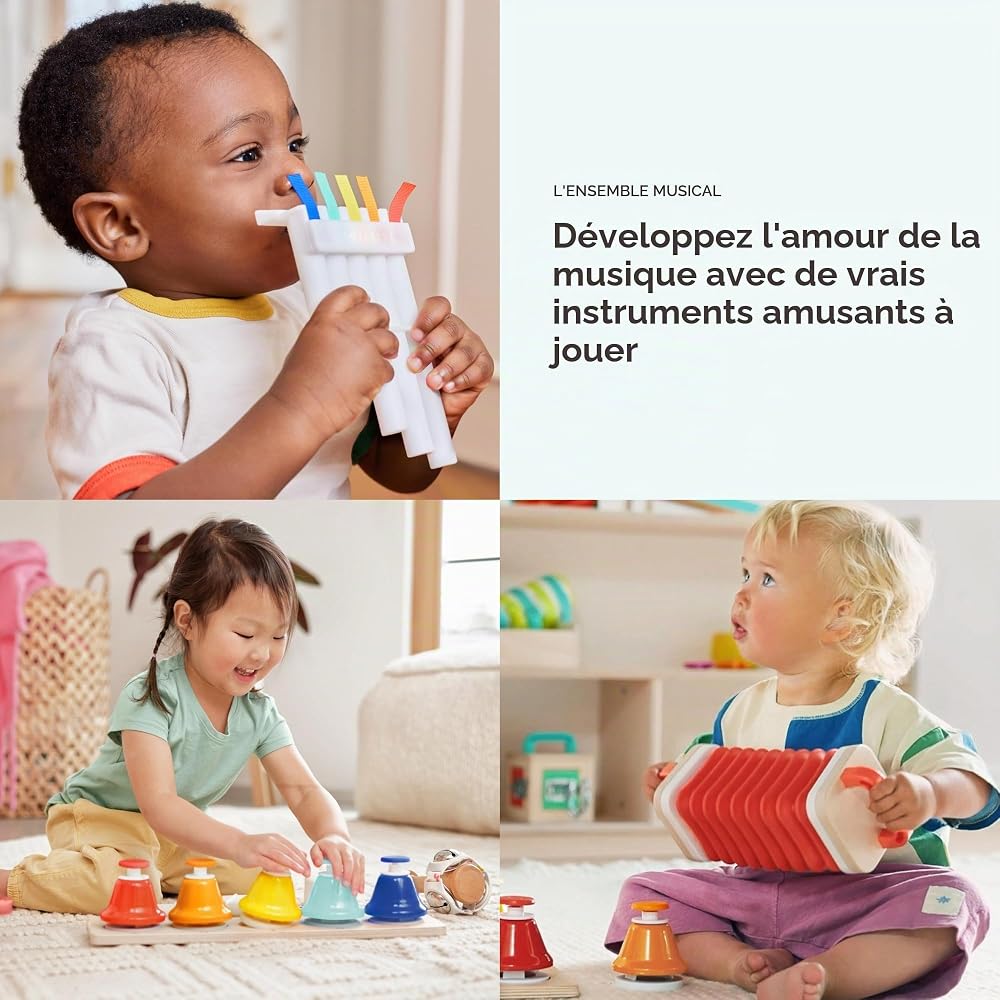 Lovevery | Le Kit Musical | 6 Instruments de Musique et Un Livre de Rythmes et Chansons, Jouet éducatif inspiré Montessori pour Enfants de 18 Mois à 4 Ans - Image 3