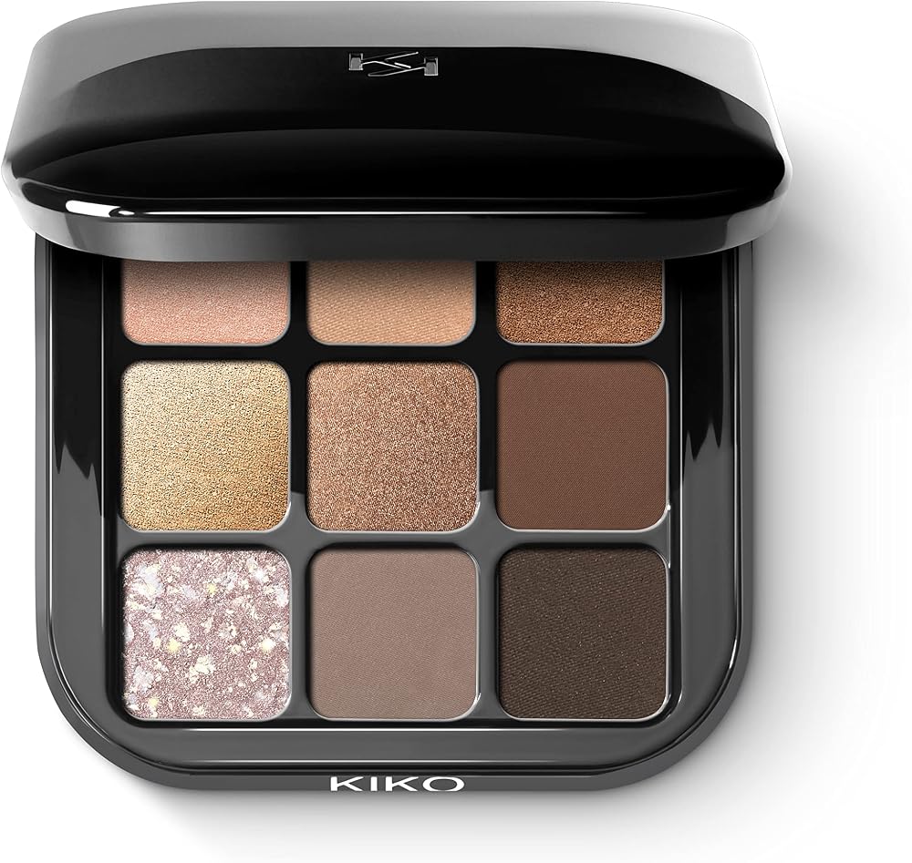 KIKO Milano Glamour Multi Finish Eyeshadow Palette 01 | Palette With 9 Eyeshadows In Different Finishes