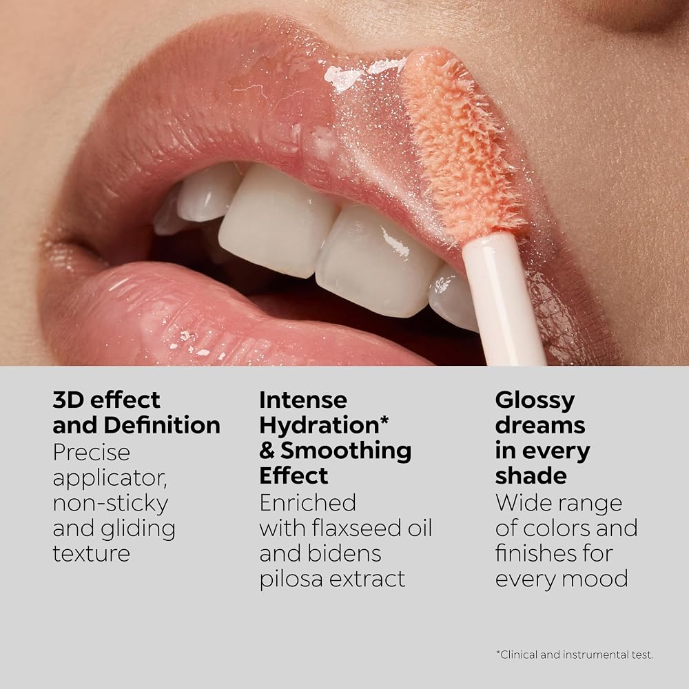 KIKO Milano 3D Hydra Lipgloss - Teinte 17 Pearly Mauve | Hydratant | Effet Volume 3D | Non Collant | Applicateur Floqué | Longue Tenue - Image 8