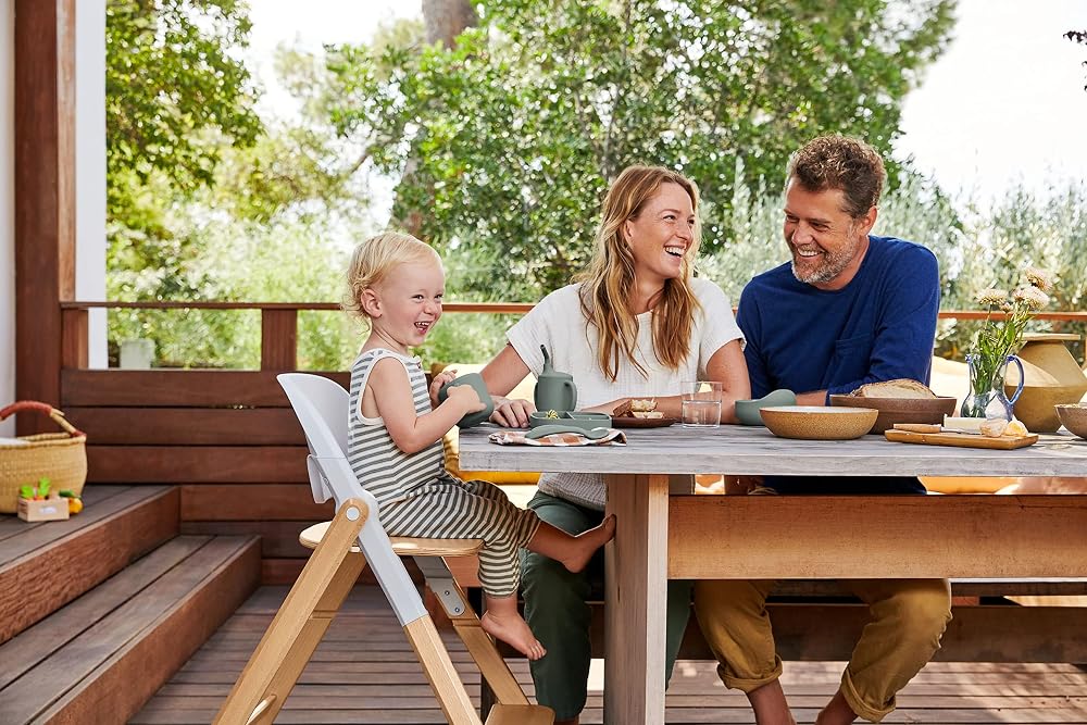 Ergobaby Chaise Haute Evolve, Chaise haute ergonomique pour bébés Évolutive à partir de 6 mois, Chaise haute pour bébés avec harnais à 5 points, pour enfants avec assise réglable, Natural Wood - Image 6