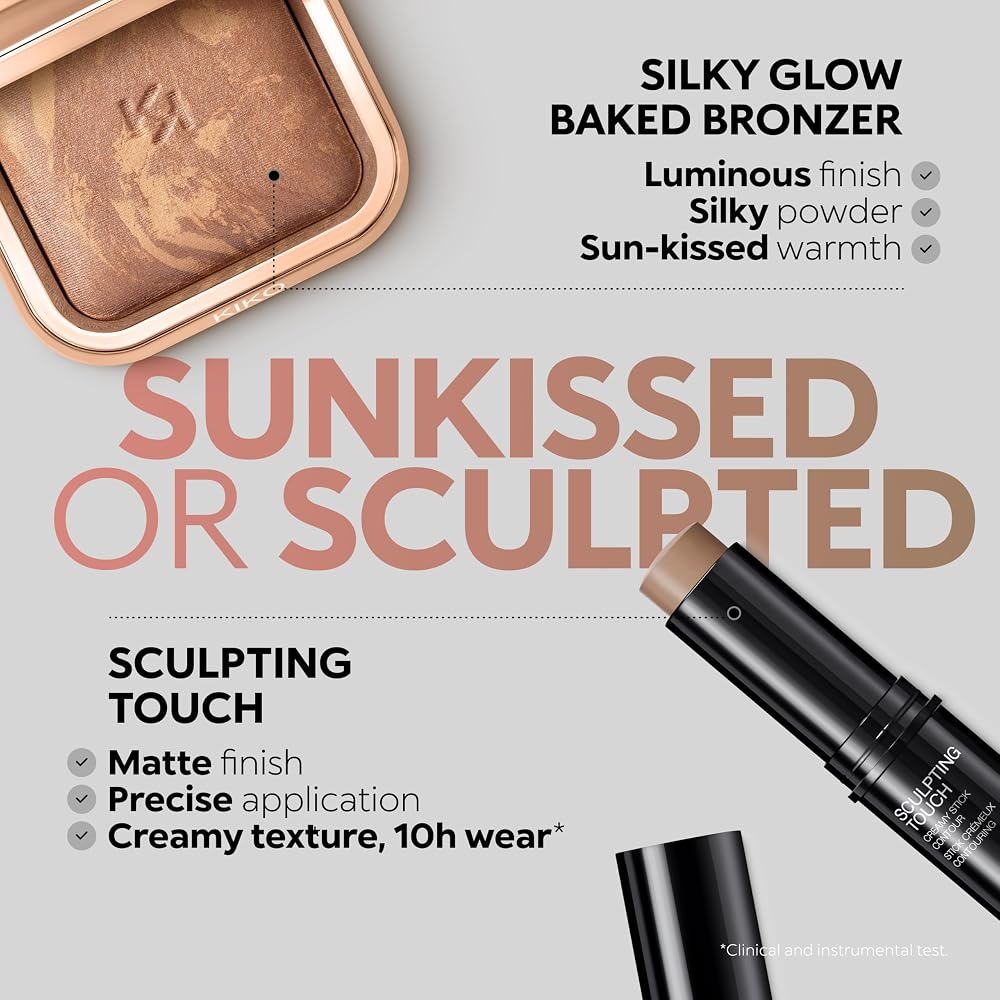KIKO Milano Sculpting Touch Creamy Stick Contour - Teinte 200 Hazelnut | Fini Mat | Crémeux | Noix Africaine et Extrait de Pistache | Estompable - Image 11