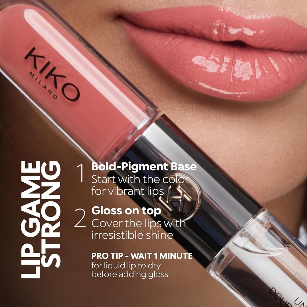KIKO Milano Unlimited Double Touch 131 | Rouge À Lèvres Liquide En 2 Étapes, Fini Lumineux. Tenue Jusqu’À 12 Heures. Base Colorée Sans Transfert | Rouge à lèvres liquide 2 étapes | Couleur + Brillance | Durée 12 heures | Sans transfert | Lumineux - Image 7